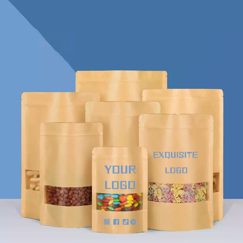 Logo Food Snack - 50 torebek z papieru kraft, samozamykające